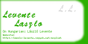 levente laszlo business card