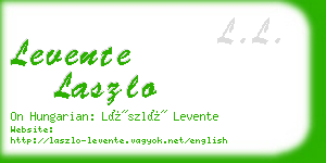 levente laszlo business card